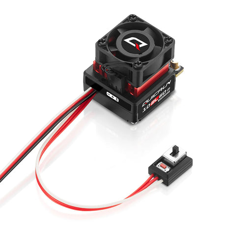 Hobbywing QUICRUN 10BL60 G2 brushless sensored ESC for RC cars, featuring a compact black circuit board with connectors.