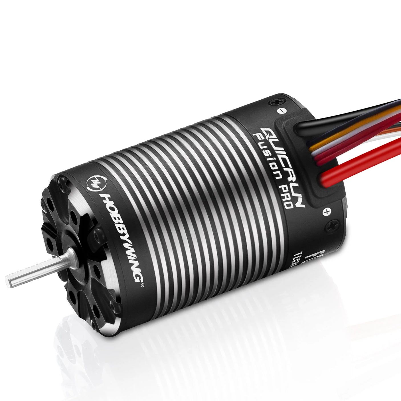 Hobbywing QUICRUN FUSION PRO 10en ESC with 2300KV motor, compact black electronic speed controller for RC vehicles.