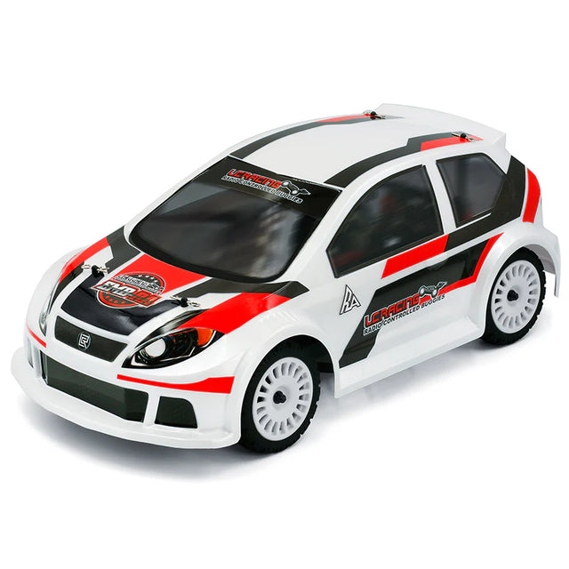 LC Racing EMB-RA 1/14 4WD Rally Car, detailed view of the remote control car with rally car design and vibrant colors.