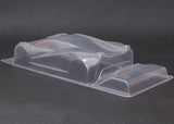 Reflex Racing RAD004 Mako X 1/28 scale Lexan RC car body with aerodynamic design and clear, lightweight material.