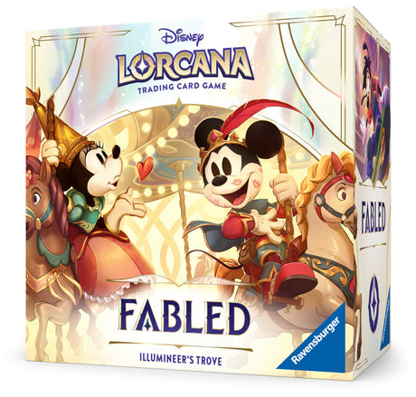 Lorcana TCG Fabled Illumineer's Trove card featuring vibrant artwork of a magical treasure chest with glowing accents.