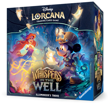 Lorcana TCG Whispers in the Well Illumineer's Trove card showing vibrant artwork and mystical symbols from the Lorcana collection.