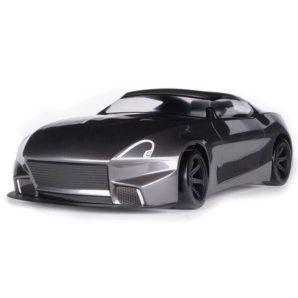 Redcat RDS 1/10 scale 2WD drift car in gray, featuring detailed body and racing tires for competition-style RC drifting.