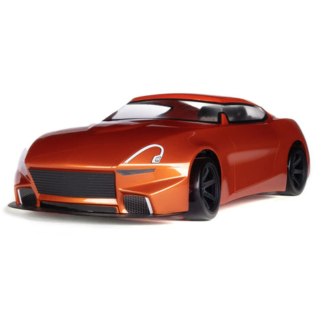 Redcat RDS 1/10 scale 2WD competition drift car with orange body and detailed design, showcasing its sleek, high-performance RC vehicle.