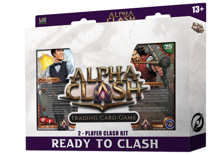 Two Rising Empire Studios Alpha Clash TCG: Equilibrium 2-player collectible trading cards in a deck box.
