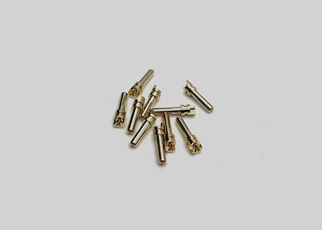 Reflex Racing RRE014-5 2mm RC car battery bullets, set of five, metal connectors for remote control vehicle power systems.