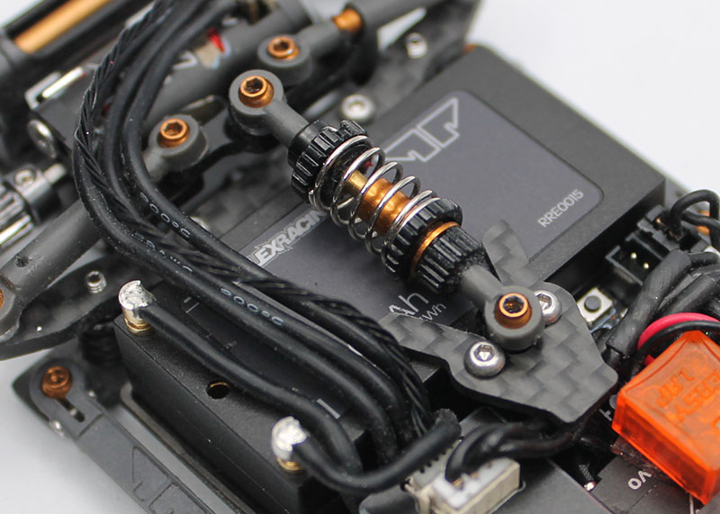 Reflex Racing RRE015 400mAh 7.6V LiHV hardcase RC car lipo battery, shown in black with connectors and protective casing.