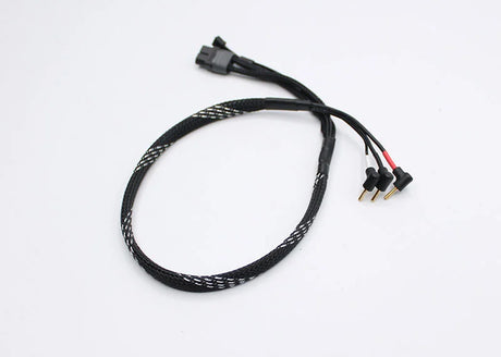 Reflex Racing RRE016 2mm Bullet to XT60 RC car charging cable in silver and black, showing detailed connectors and cable design.