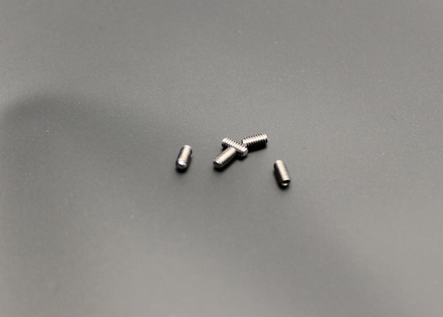 Reflex Racing RX28-039 M2x4mm set screws for RC car parts, showing small metal screws with threading and hex heads.
