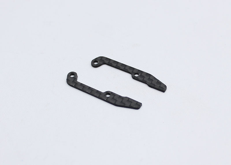 Reflex Racing RX28-065 carbon fiber RC car chassis braces installed on a racing vehicle for enhanced stability and performance.