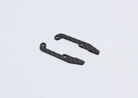 Reflex Racing RX28-065 carbon fiber RC car chassis braces installed on a racing vehicle for enhanced stability and performance.