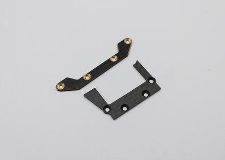 Reflex Racing RX28A-01 RC car rear brass and carbon fiber lower pod plate for enhanced performance and durability.