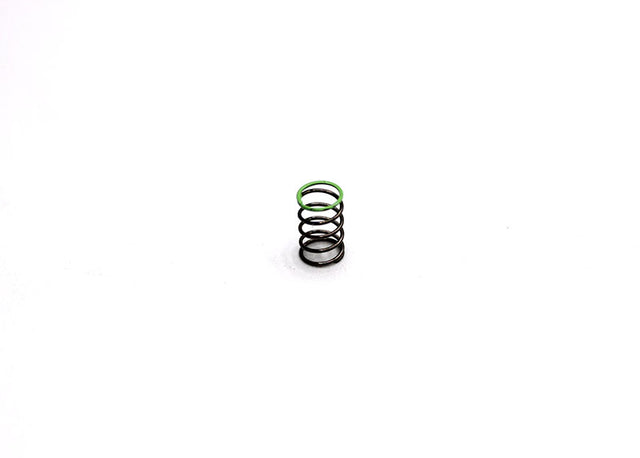 Reflex Racing RX28A-24 green soft linear center spring for RC cars, showcasing the coil design and bright green color.