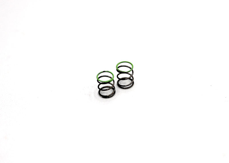 Reflex Racing RX28A-26 hard green front linear springs for RC cars, showing the spring coils and branding details.