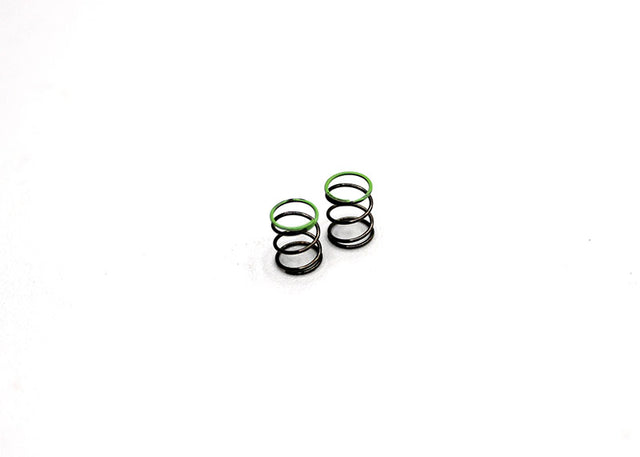 Reflex Racing RX28A-26 hard green front linear springs for RC cars, showing the spring coils and branding details.