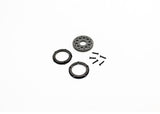 Reflex Racing RX28A-30 V3 spur gear and ball diff aluminum dust covers for RC car, showing black and silver protective covers.