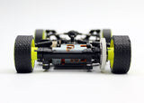 Reflex Racing RX28K 1/28 2WD RC car kit Gen 2 with detailed chassis and wheels, ready for hobby racing.