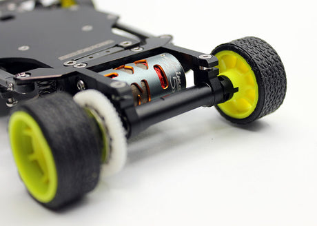 Reflex Racing RX28K 1/28 2WD RC car kit Gen 2 with detailed chassis and sleek design, ready for high-speed racing.