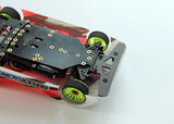 Reflex Racing RX503 RC car carbon fiber front bumper, lightweight and durable for racing performance, shown on a blue background.