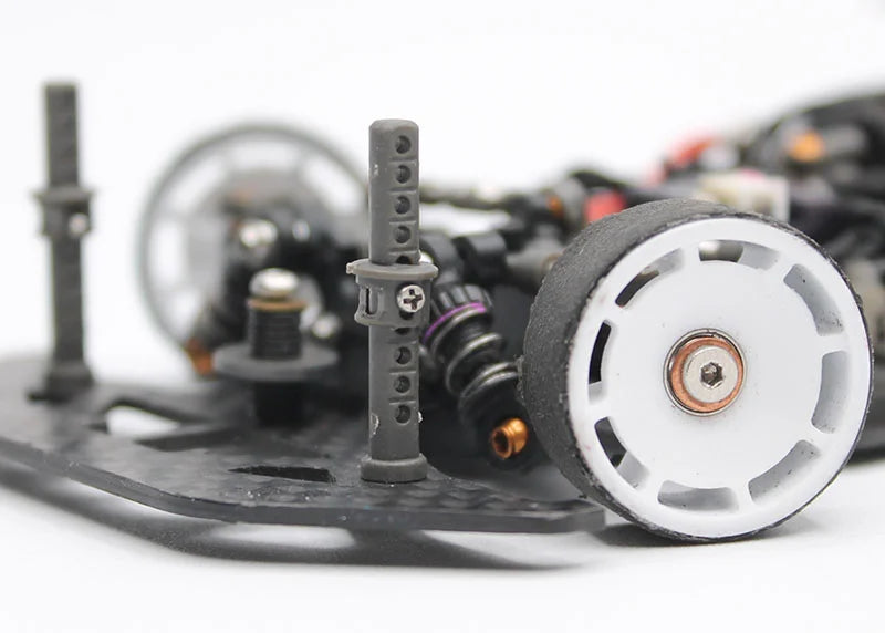 Reflex Racing RX539 RC car body post system with black and silver components, designed for durable remote control car assembly.