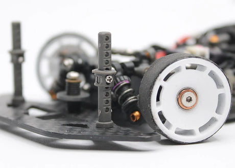 Reflex Racing RX539 RC car body post system with black and silver components, designed for durable remote control car assembly.