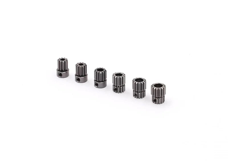 Reflex Racing RX540 64 Pitch hard coated aluminum pinion gear set for RC cars, featuring durable metal teeth and precise fit.