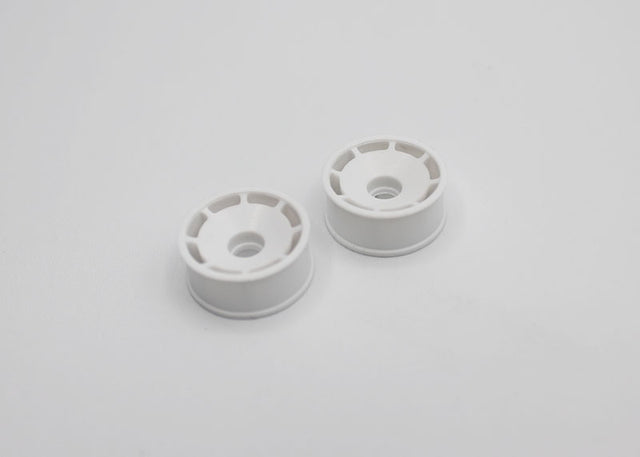 Reflex Racing RX600F1W white speed dish front wheel for RC car with +1 offset, showcasing detailed design and finish.