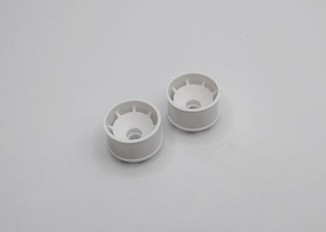 Reflex Racing RX600R0W white RC car rear wheel with 0 offset, featuring a speed dish design for RC racing vehicles.