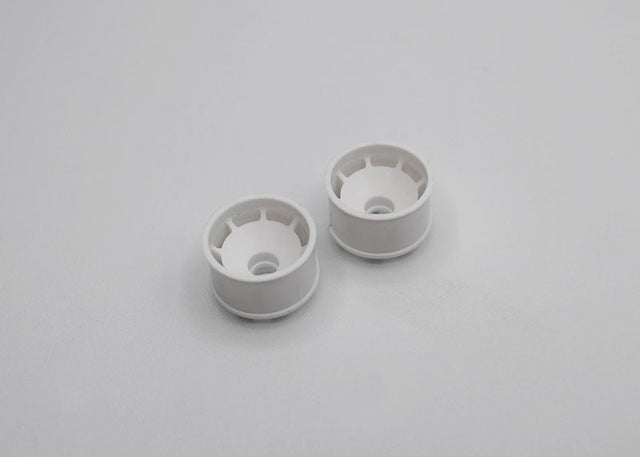 Reflex Racing RX600R0W white RC car rear wheel with 0 offset, featuring a speed dish design for RC racing vehicles.