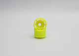 Reflex Racing RX600R0Y yellow rear RC car wheel with 0 offset, featuring a speed dish design for remote control car racing.