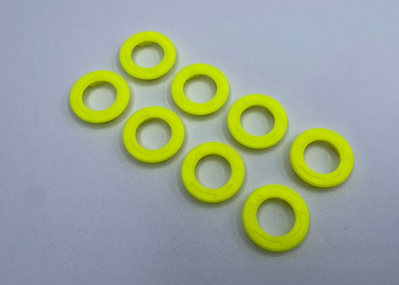 Reflex Racing speed dish side wall plate set for RC cars, compatible with 22.0 to 22.6mm wheels, black plastic components.