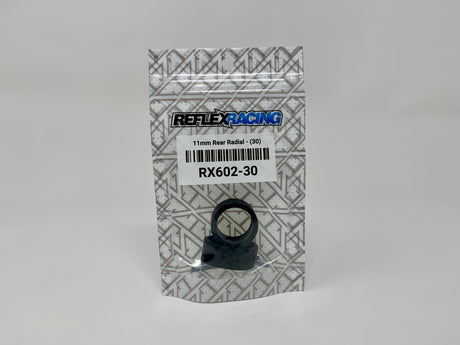 Reflex Racing RX602-30 11mm radial tire with 30° tread angle, designed for RC car racing, shown in the image.