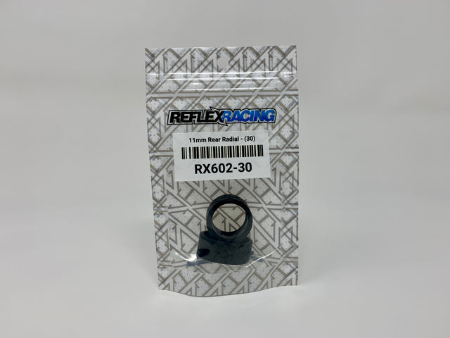 Reflex Racing RX602-30 11mm radial tire with 30° tread angle, designed for RC car racing, shown in the image.