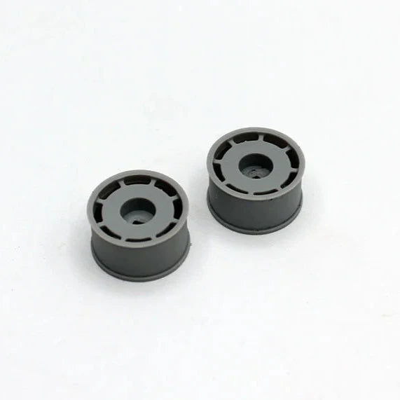 Reflex Racing RX607R125G gray flat dish AWD rear wheel for RC cars with +1.25 offset, showcasing a durable plastic construction.