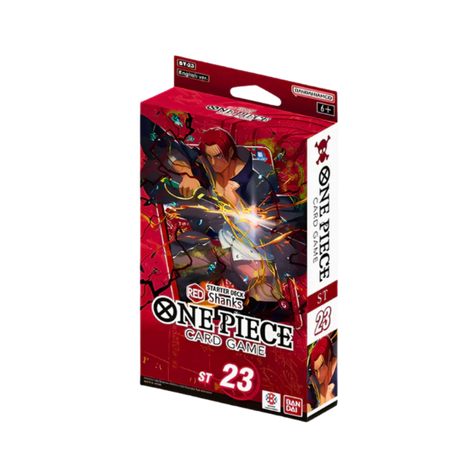 Bandai One Piece TCG Red Shanks card featuring detailed artwork of the character in a dynamic pose.