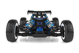 Team Associated Reflex 14B RC buggy kit with detailed chassis and rugged tires, ready for off-road racing.