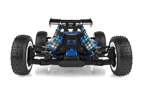 Team Associated Reflex 14B RC buggy kit with detailed chassis and rugged tires, ready for off-road racing.