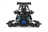 Team Associated Reflex 14B RC buggy kit with detailed chassis and colorful body, designed for off-road racing enthusiasts.