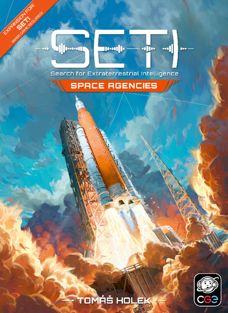 Seti: Space Agencies board game by Czech Games Edition featuring a colorful space exploration theme and game components.