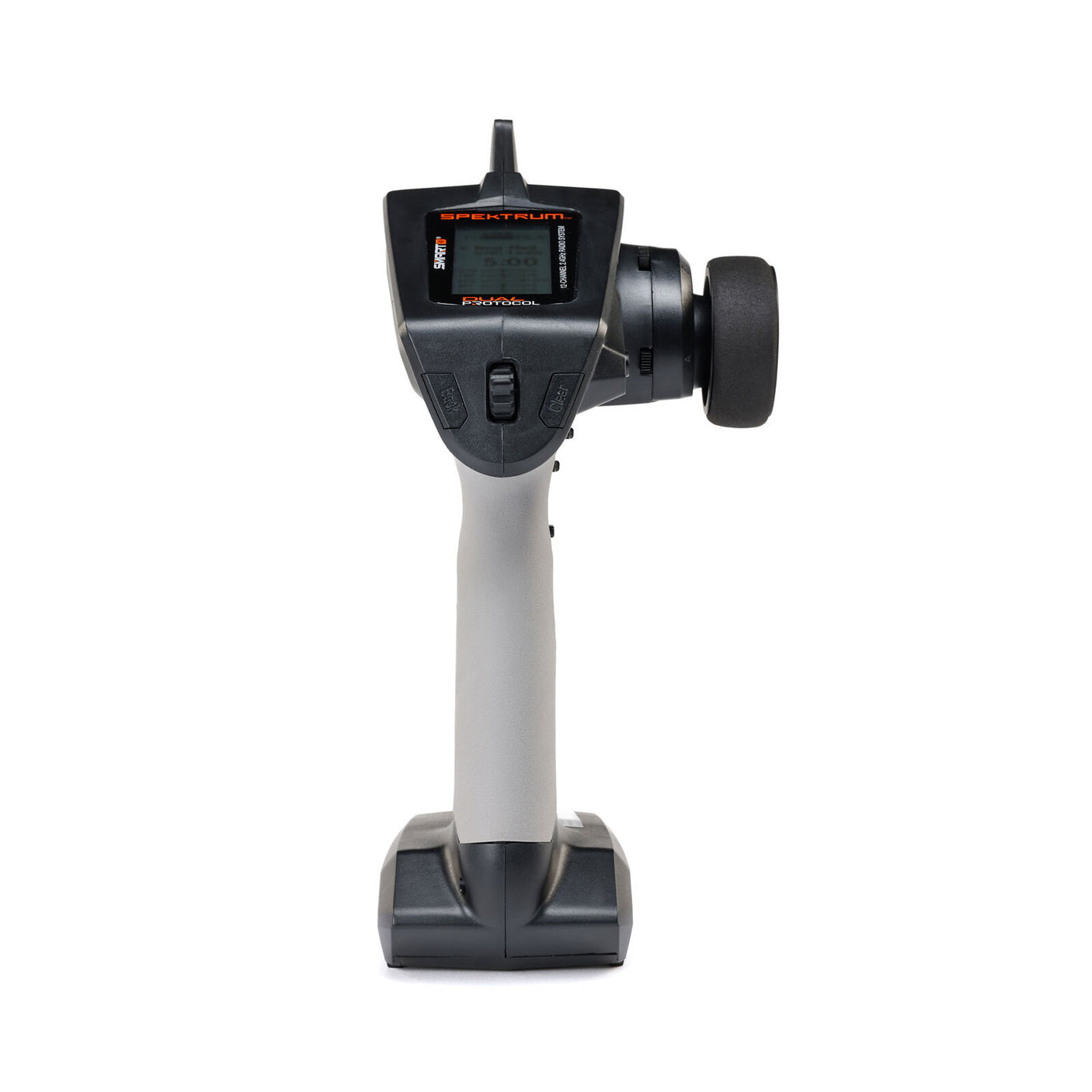 Spektrum DXC+ 12-channel DSMR+ RC transmitter with SR615 receiver, featuring ergonomic controls and LCD display.