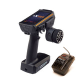 Spektrum iXSR+ 12-channel DSMR+ transmitter with SR515 receiver, black radio controller with LCD screen and control sticks