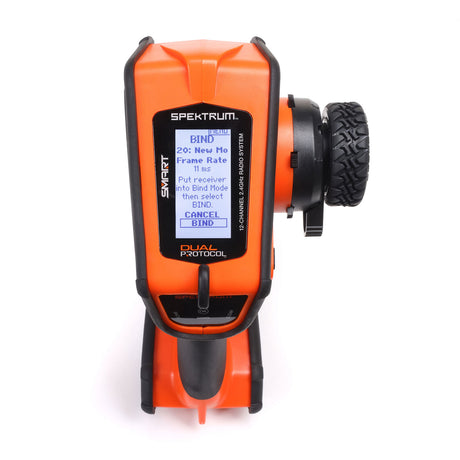 Spektrum DX Rugged+ 12-channel DSMR+ transmitter with rugged design and multiple control sticks, no receiver included.