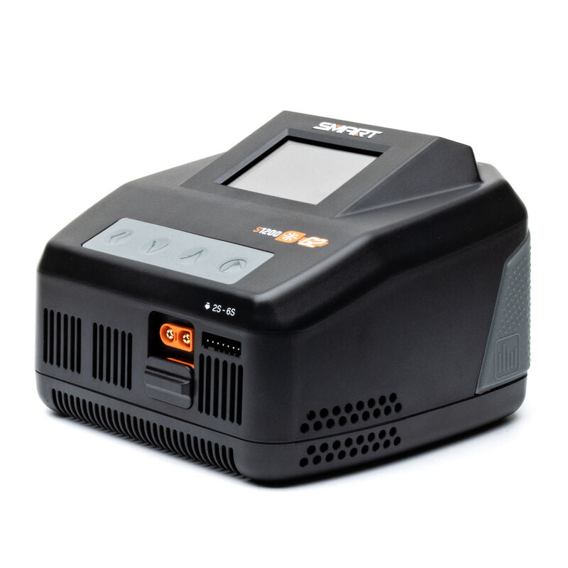 Spektrum S1200 G2 AC smart charger with single 200W power output and digital display for efficient battery charging.