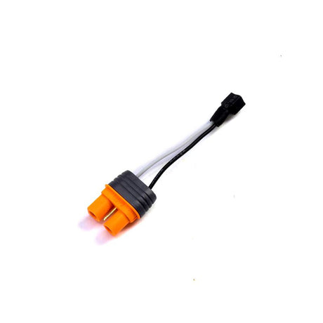 Spektrum IC3 battery to JST PH2.0 device adapter showing a small black connector with blue and white wires.