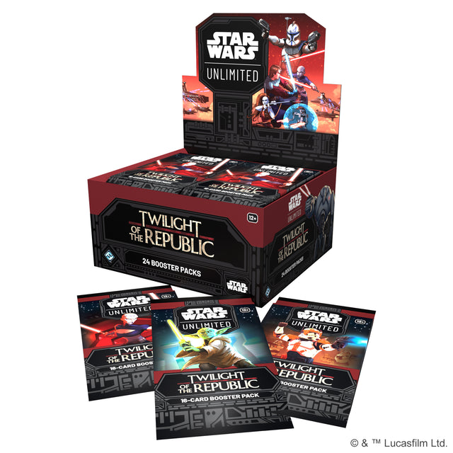 Star Wars Twilight of the Republic booster box by Fantasy Flight Games featuring collectible card game packaging.