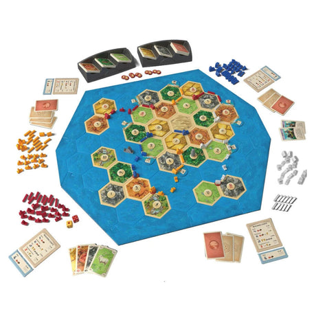 Catan Seafarers Expansion 6th Edition board game by Catan Studio with game pieces and map layout visible.