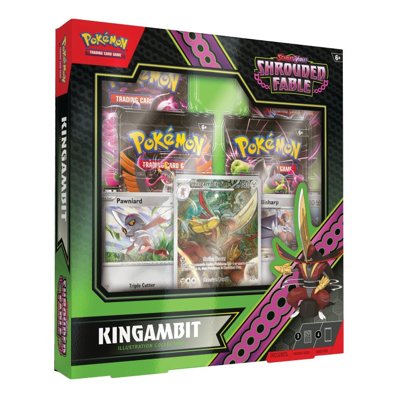 Illustration from the Pokémon TCG Shrouded Fable Kingambit Collection, featuring detailed artwork of the Pokémon Kingambit.