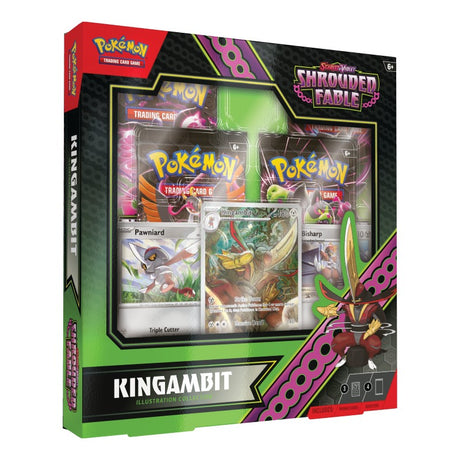 Illustration from the Pokémon TCG Shrouded Fable Kingambit Collection, featuring detailed artwork of the Pokémon Kingambit.