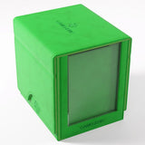 Green Gamegenic Sidekick PRO 100+ XL convertible storage case with adjustable compartments for trading cards and collectibles.