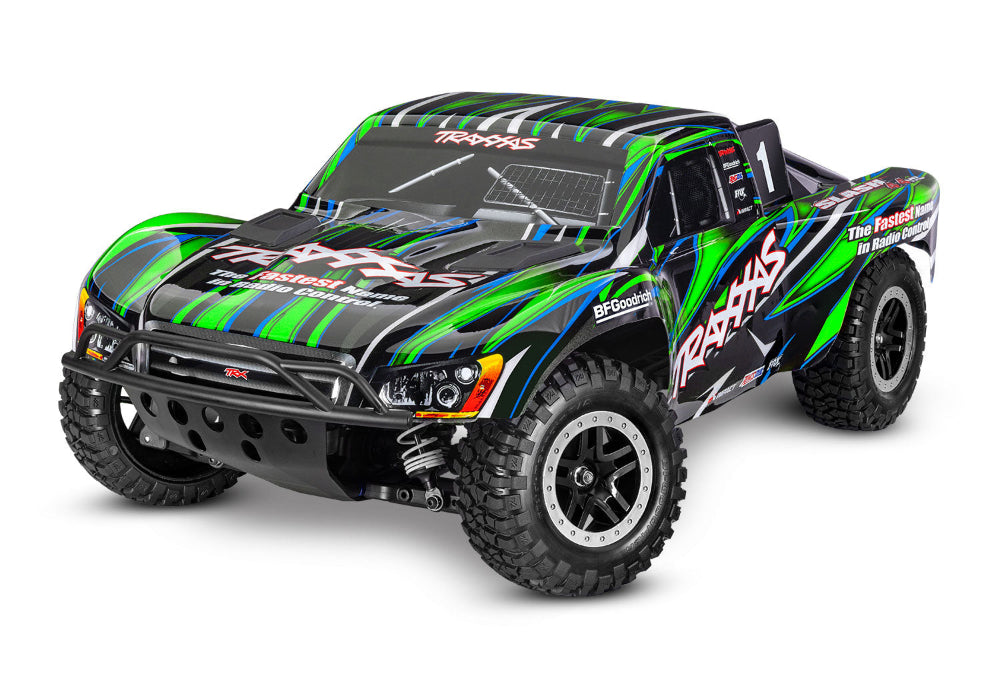 Traxxas Slash 4X4 VXL radio-controlled off-road truck with rugged tires and sleek red body, ready for high-speed performance.